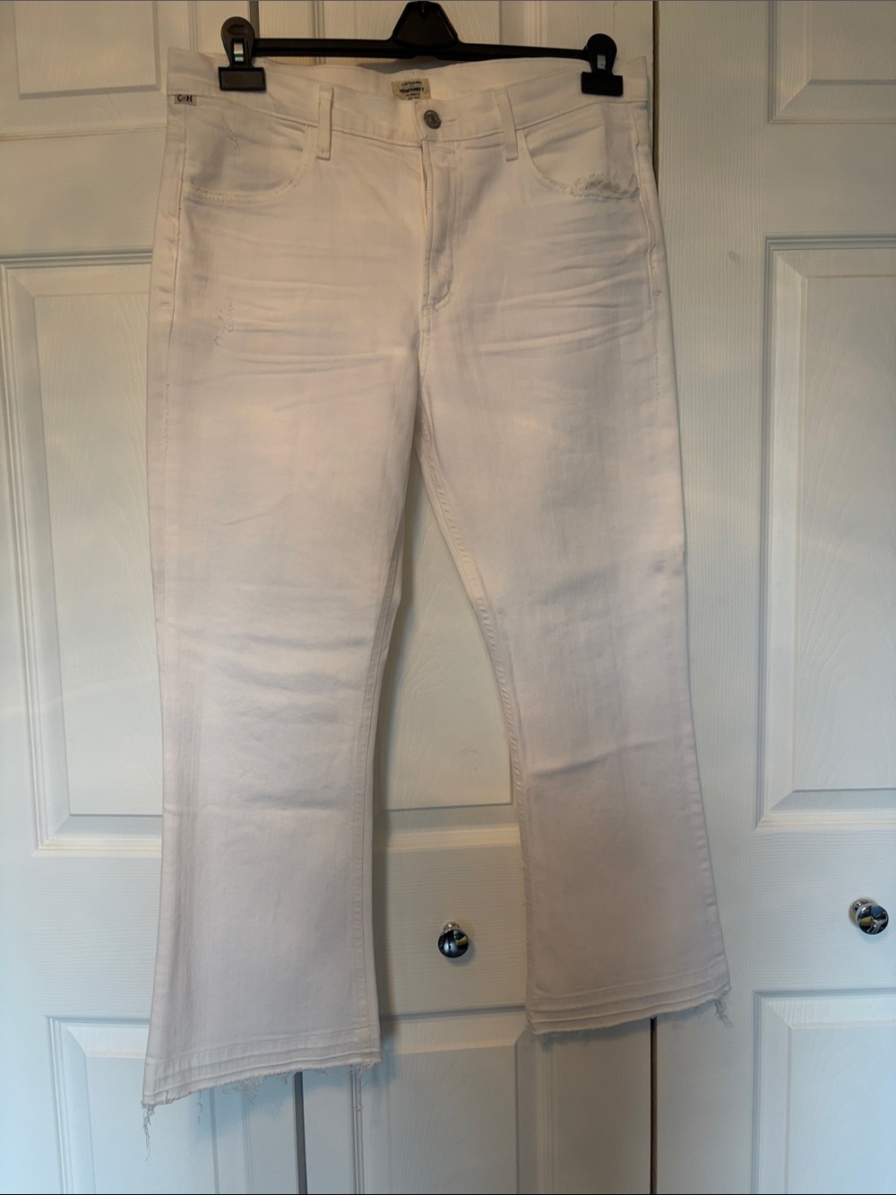 Citizens Of Humanity White Drew High-rise Cropped Flare Jeans NWT (31)